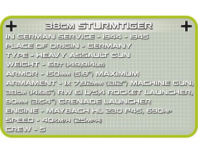 Cobi Malá armáda 2513 II WW 38 cm Sturnnorser Sturmtiger