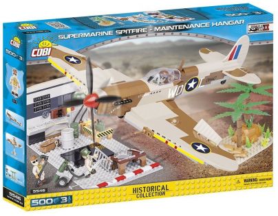 Cobi Malá armáda 5546 II WW Supermarine Spitfire Hangár