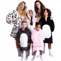 Cozy Noxxiez CH323 Tučňák hřejivá televizní mikinová deka s kapucí pro děti 7 - 12 let 4