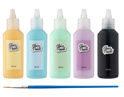 Craft Creative Barvy na sklo + štětec 5x20 ml