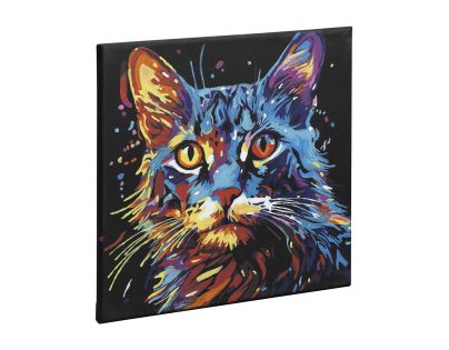 Craft Creative Malování podle čísel na černé plátno kočka