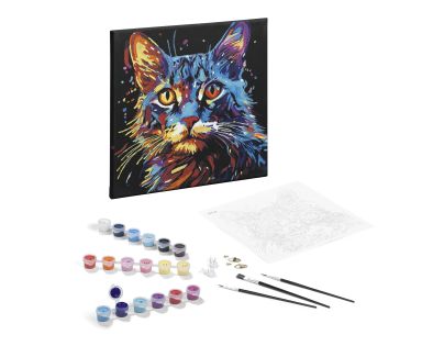 Craft Creative Malování podle čísel na černé plátno kočka