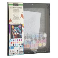 Craft Creative Malování podle čísel na černé plátno kočka 4