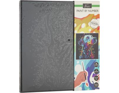 Craft Creative Malování podle čísel na černé plátno pes