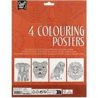 Craft Creative Vymalovánky 4 obrázky a 10 pastelek A4 oranžové balení 2