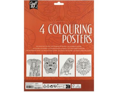 Craft Creative Vymalovánky 4 obrázky a 10 pastelek A4 oranžové balení