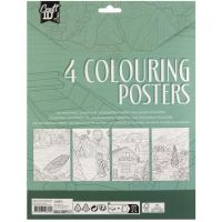 Craft Creative Vymalovánky 4 obrázky a 10 pastelek A4 zelené balení 2