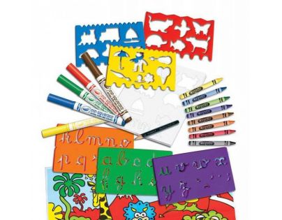 Crayola Kreativní sada s pastelkami a šablonami