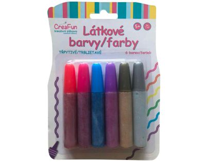 CreaFun - Látkové barvy - sada třpytky 6 (42ml)