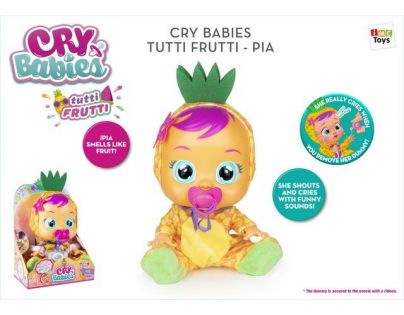 TM Toys Cry Babies Interaktivní panenka 30 cm Tutti Frutti Pia