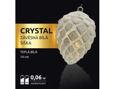 Marimex Crystal Závěsná Bílá Šiška 14 cm