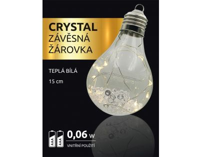 Crystal Závěsná Žárovka 15 cm
