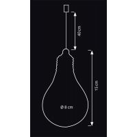 Crystal Závěsná Žárovka 15 cm 3