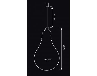 Crystal Závěsná Žárovka 15 cm
