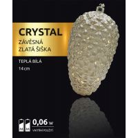 Marimex Crystal Závěsná Zlatá Šiška 14 cm 2