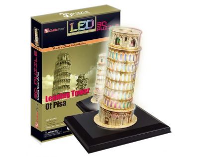 CubicFun Puzzle 3D Šikmá věž LED 15 dílků