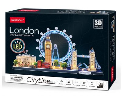 CubicFun 3D puzzle s LED Noční edice Londýn 186 dílků