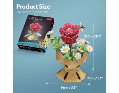 CubicFun Puzzle 3D Kytice růže 120 dílků