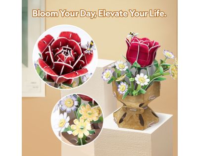 CubicFun Puzzle 3D Kytice růže 120 dílků