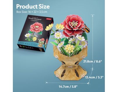 CubicFun Puzzle 3D Kytice z květů kamélií 109 dílků