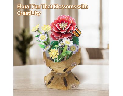 CubicFun Puzzle 3D Kytice z květů kamélií 109 dílků