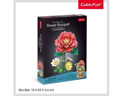 CubicFun Puzzle 3D Kytice z květů kamélií 109 dílků