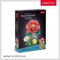 CubicFun Puzzle 3D Kytice z květů kamélií 109 dílků 6