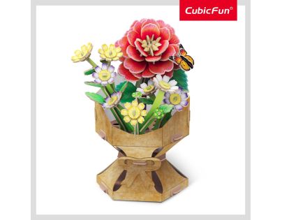 CubicFun Puzzle 3D Kytice z květů kamélií 109 dílků