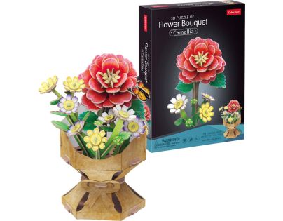 CubicFun Puzzle 3D Kytice z květů kamélií 109 dílků