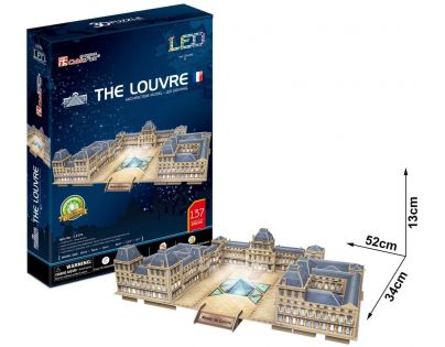 CubicFun Puzzle 3D The Louvre LED 137 dílků