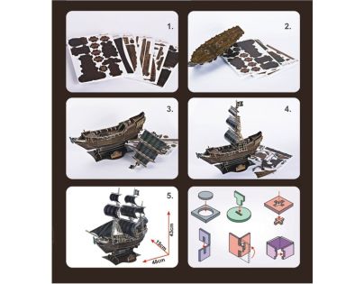 CubicFun 3D Puzzle Válečná loď Queen Anne 155 dílků