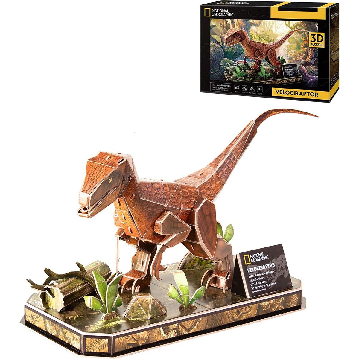 Cubicfun Puzzle 3D Velociraptor 63 dílků