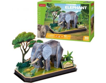 Cubicfun Puzzle 3D Zvířecí kamarádi Slon 42 dílků