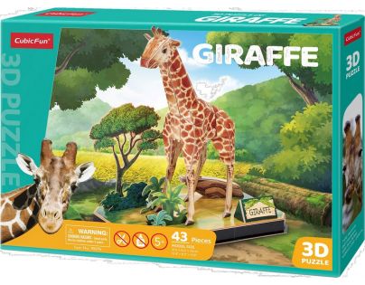 Cubicfun Puzzle 3D Zvířecí kamarádi Žirafa 43 dílků