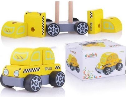 Cubika Dřevěná skládačka Taxi vůz 5 dílů