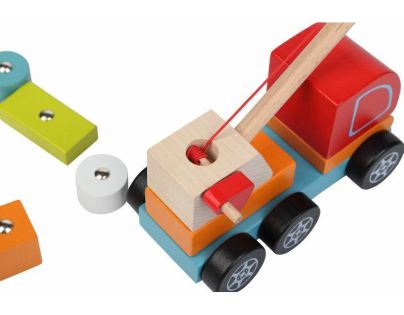 Cubika Autojeřáb s magnetem dřevěná skládačka