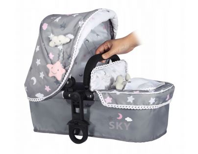 DeCueavas Skládací kočárek pro panenky 3 v 1 SKY-S