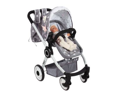 DeCueavas Skládací kočárek pro panenky 3 v 1 SKY-S