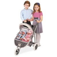DeCueavas Skládací kočárek tříkolový pro dvojčata panenky Reborn 2018 2