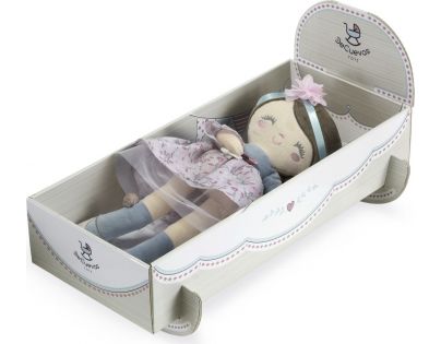 DeCuevas Plyšová panenka Provenza 36 cm s kolébkou