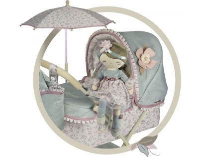 DeCuevas Plyšová panenka Provenza 36 cm s kolébkou