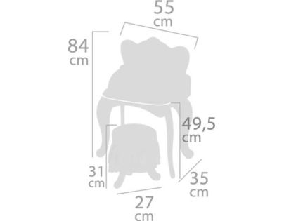 DeCuevas Dřevěný toaletní stolek se zrcadlem a dřevěnou židličkou Magic Maria - Poškozený obal