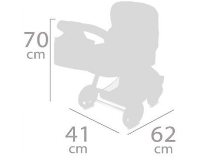 DeCuevas Skládací kočárek pro panenky 3 v 1 s taškou Funny růžový 70 cm