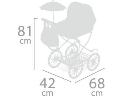 DeCuevas Skládací kočárek pro panenky s taškou a doplňky Niza - 81 cm - Poškozený obal