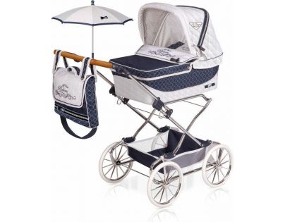 DeCuevas 82037 Skládací kočárek pro panenky REBORN se slunečníkem a doplňky TOP Collection 2020 - 90 cm  - Poškozený obal
