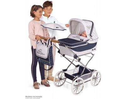 DeCuevas 82037 Skládací kočárek pro panenky REBORN se slunečníkem a doplňky TOP Collection 2020 - 90 cm  - Poškozený obal