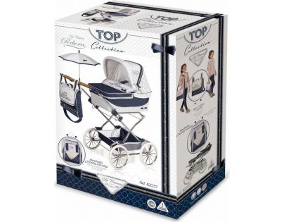 DeCuevas 82037 Skládací kočárek pro panenky REBORN se slunečníkem a doplňky TOP Collection 2020 - 90 cm  - Poškozený obal