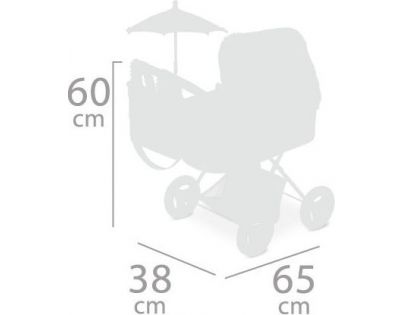 DeCuevas Skládací kočárek pro panenky se slunečníkem a doplňky Martin 2019 - 60 cm