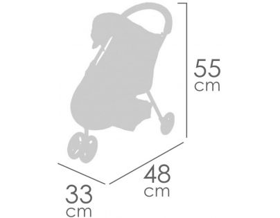 DeCuevas Sportovní kočárek pro panenky tříkolový Gala 55 cm