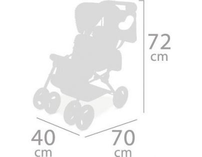 DeCuevas Skládací kočárek pro dvojčata panenky s taškou Niza - 72 cm